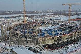 Video of the Arena Omsk ice field from the third floor level