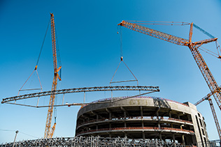 The first roof installation at the sports complex «ARENA» OMSK