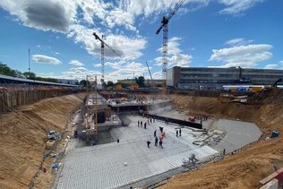 At the construction site of the Residential Complex «Symbol» a foundation slab is poured