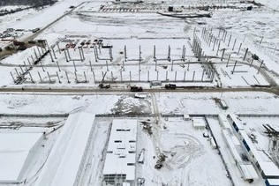 Actual construction work at the Industrial complex in Chernyakhovsk