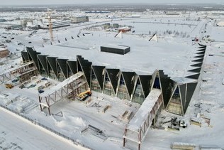 Динамика строительства нового терминала аэропорта Новый Уренгой в январе