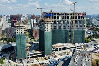 Construction of 16-18 blocks of Simvol Residential Complex in July