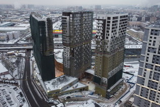Dynamics of construction of 16-18 buildings of the residential complex «Symbol» in January