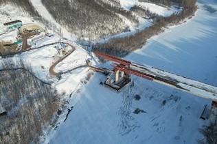 Dynamics of construction of the Eastern Exit from Ufa in February 2023