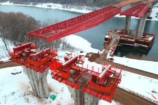 Dynamics of bridge works at the Eastern exit from Ufa in March