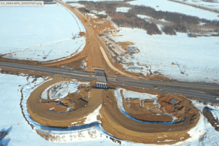Dynamics of construction of the Eastern exit from Ufa in March