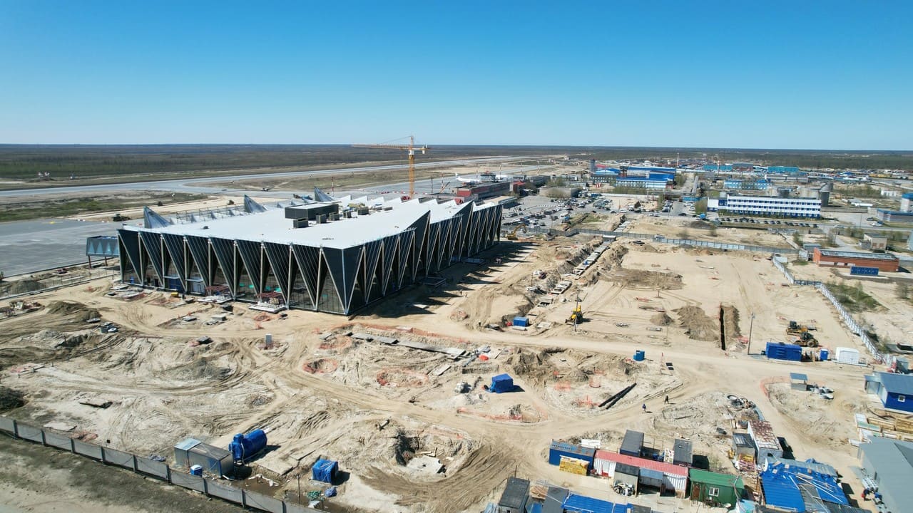 Construction dynamics of the Novy Urengoy Airport`s Terminal in May-photo-1