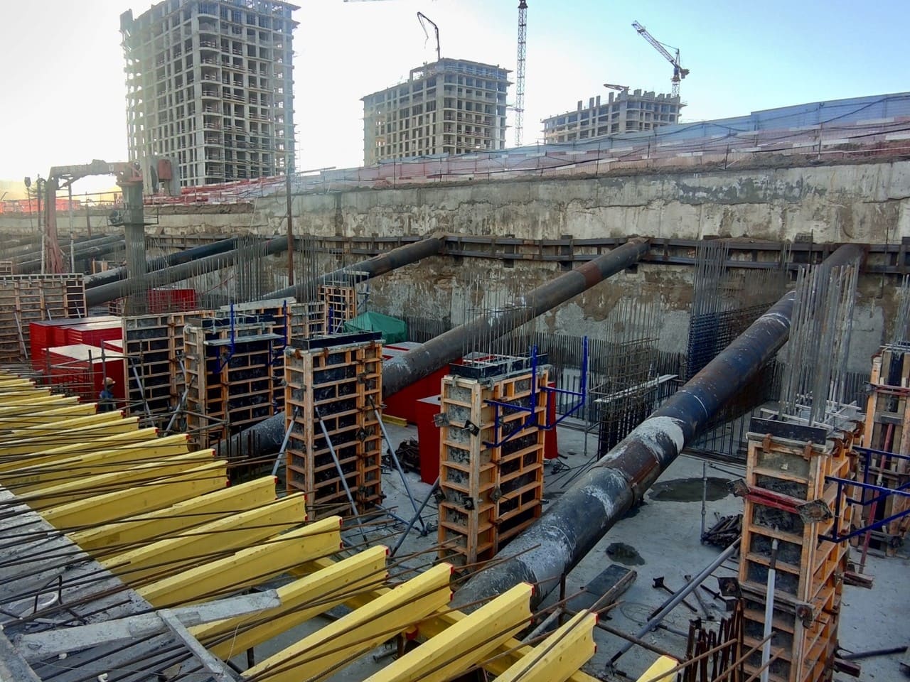 Construction dynamics of the fifth quarter of Ostrov Residential Complex in Moscow in October-photo-6