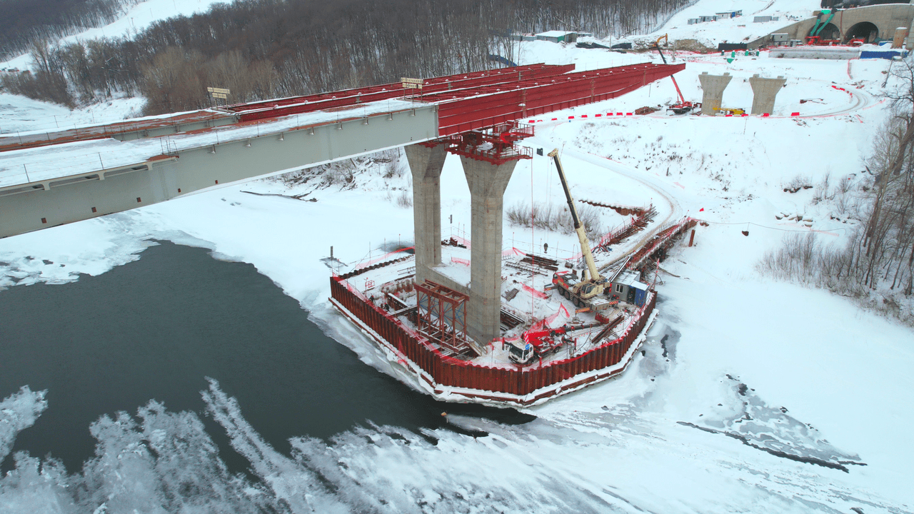 Динамика мостовых работ на строительстве Восточного выезда из Уфы в феврале-photo-1