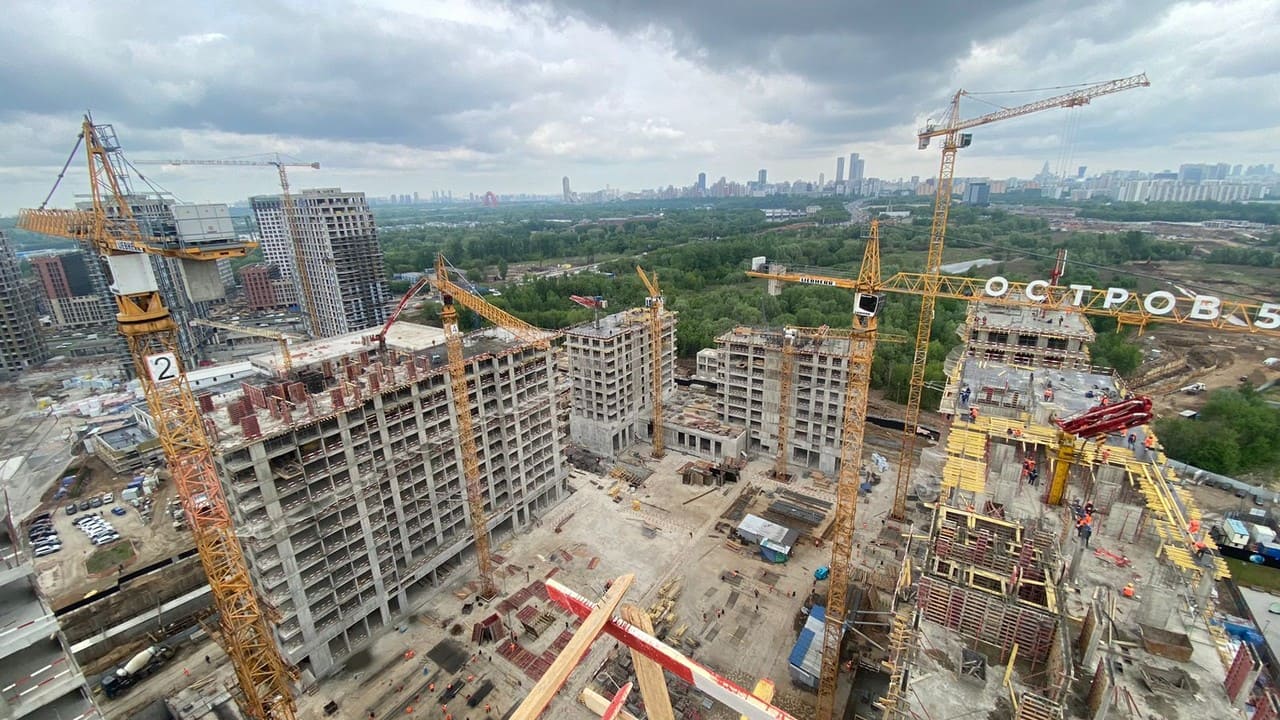 Dynamics of construction of the fifth quarter of the residential complex «Ostrov» in Moscow in May-photo-2