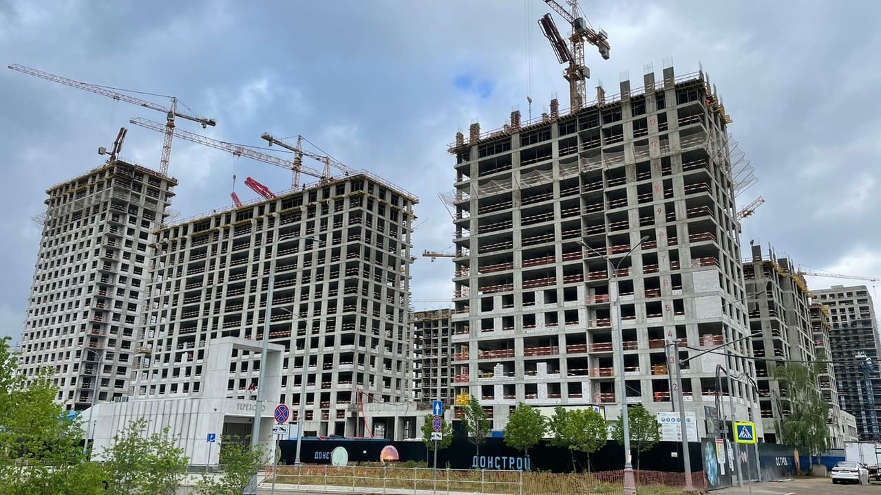 Dynamics of construction of the fifth quarter of the residential complex «Ostrov» in Moscow in May-photo-3