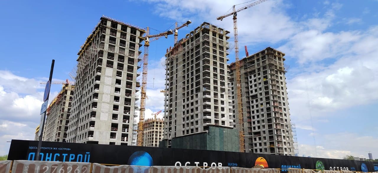 Dynamics of construction of the fifth quarter of the residential complex «Ostrov» in Moscow in May-photo-5